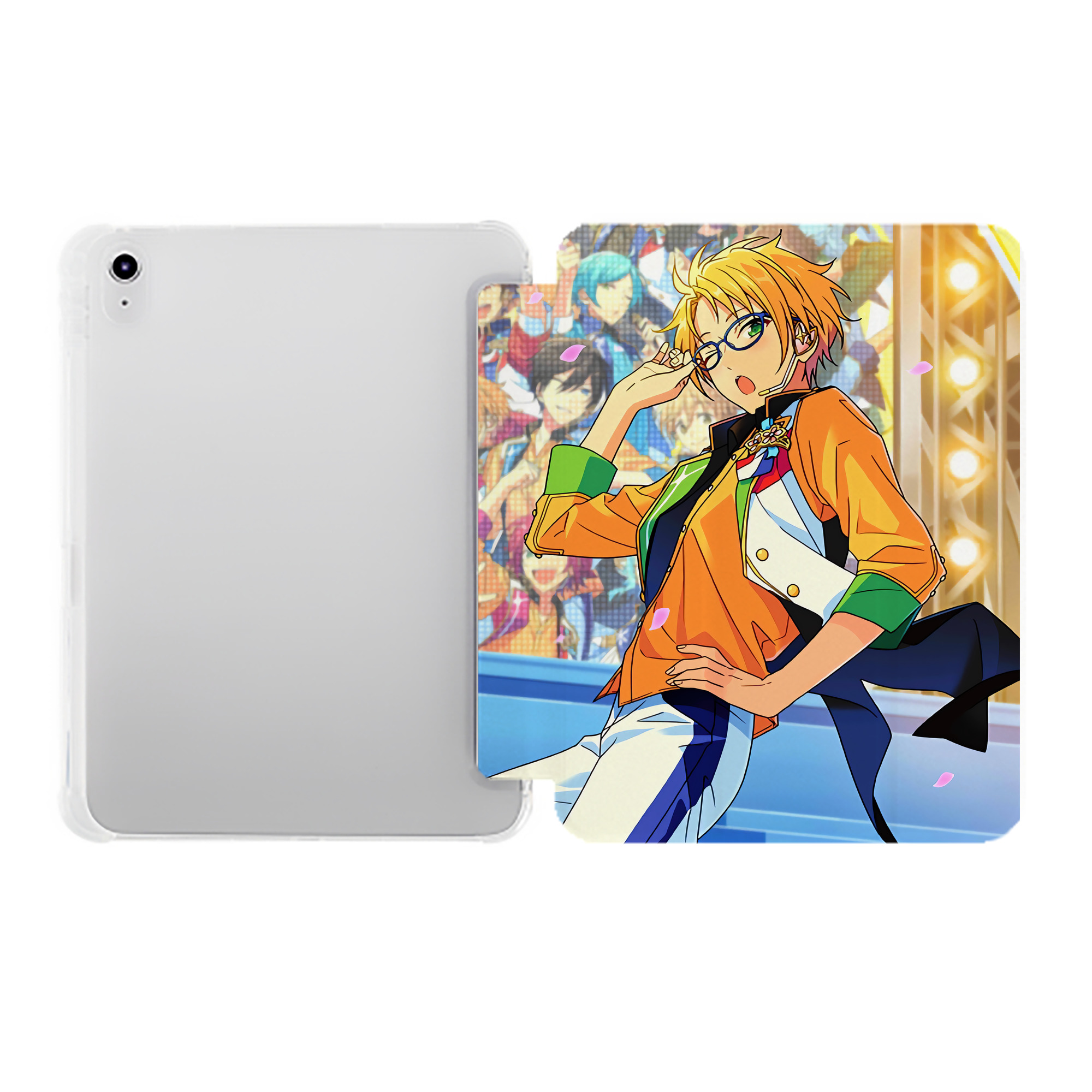 （画像用） あんさんぶるスターズ! Ensemble Stars IPad ケース ペン収納付き 三つ折りスタンド PUレザー×シリコン 対応機種9.5/10.5/10.9インチ